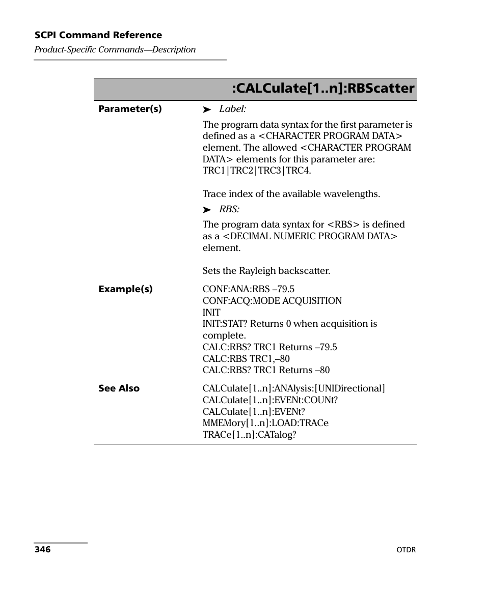 Calculate[1..n]:rbscatter | EXFO FTB-7000 OTDR Series for FTB-500 User Manual | Page 360 / 482