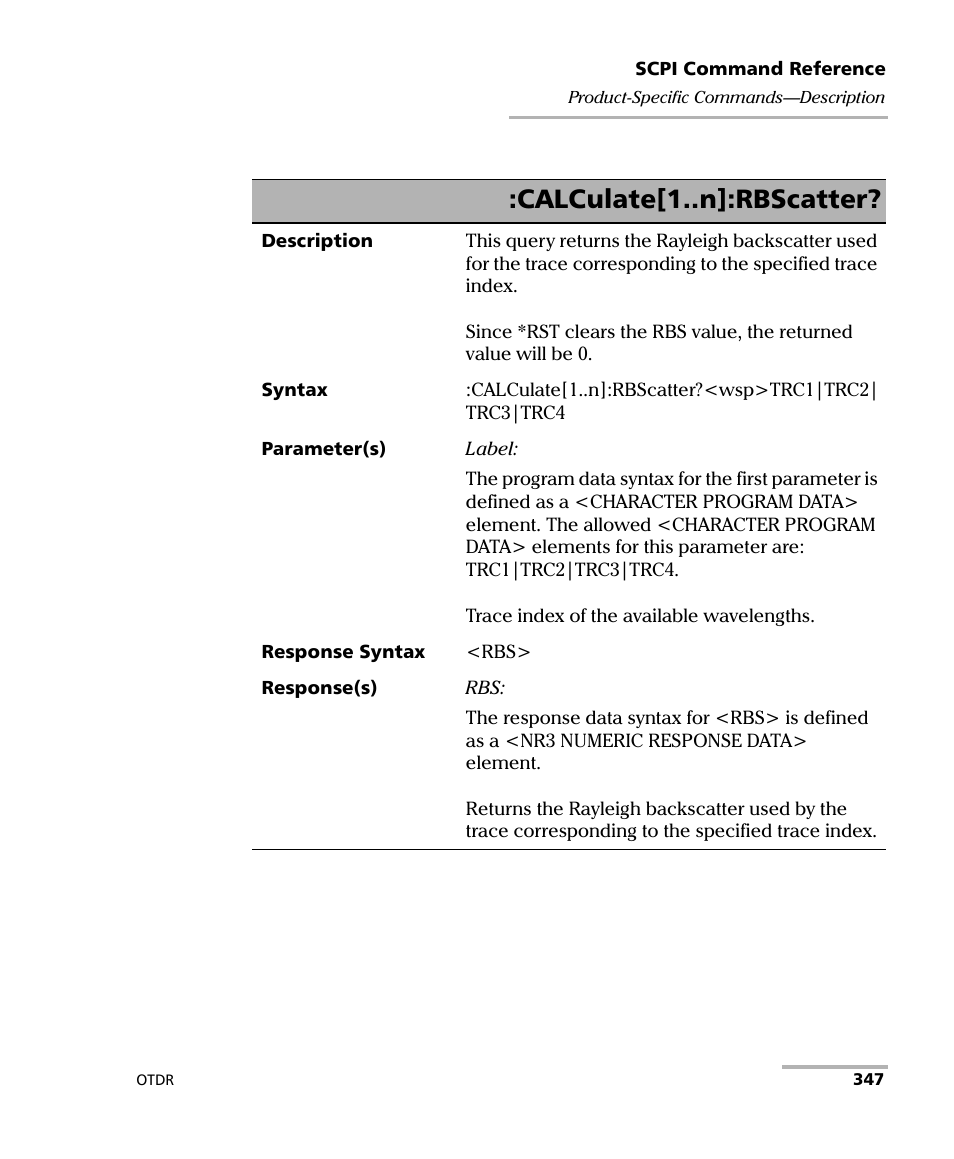 Calculate[1..n]:rbscatter | EXFO FTB-7000 OTDR Series for FTB-500 User Manual | Page 361 / 482