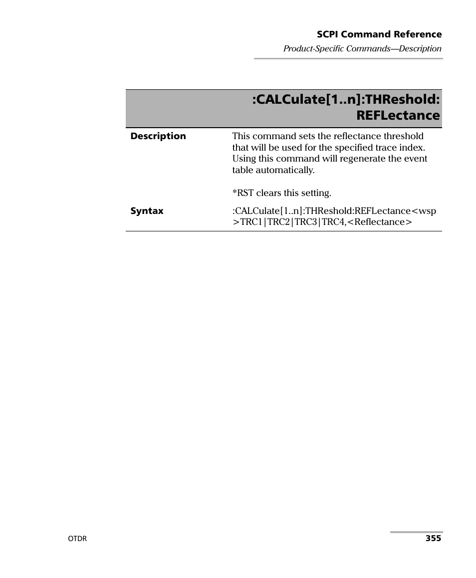 Calculate[1..n]:threshold: reflectance | EXFO FTB-7000 OTDR Series for FTB-500 User Manual | Page 369 / 482