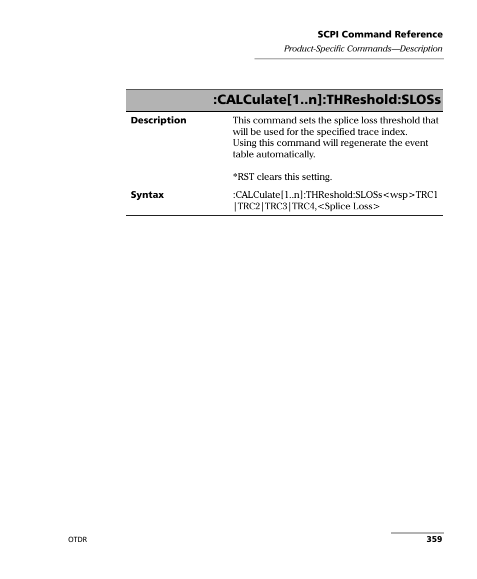 Calculate[1..n]:threshold:sloss | EXFO FTB-7000 OTDR Series for FTB-500 User Manual | Page 373 / 482