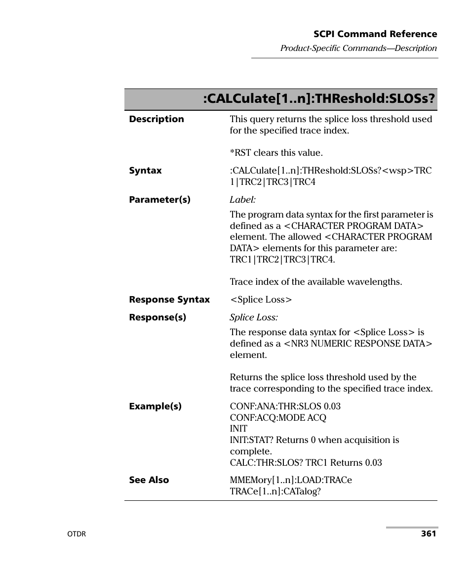 Calculate[1..n]:threshold:sloss | EXFO FTB-7000 OTDR Series for FTB-500 User Manual | Page 375 / 482