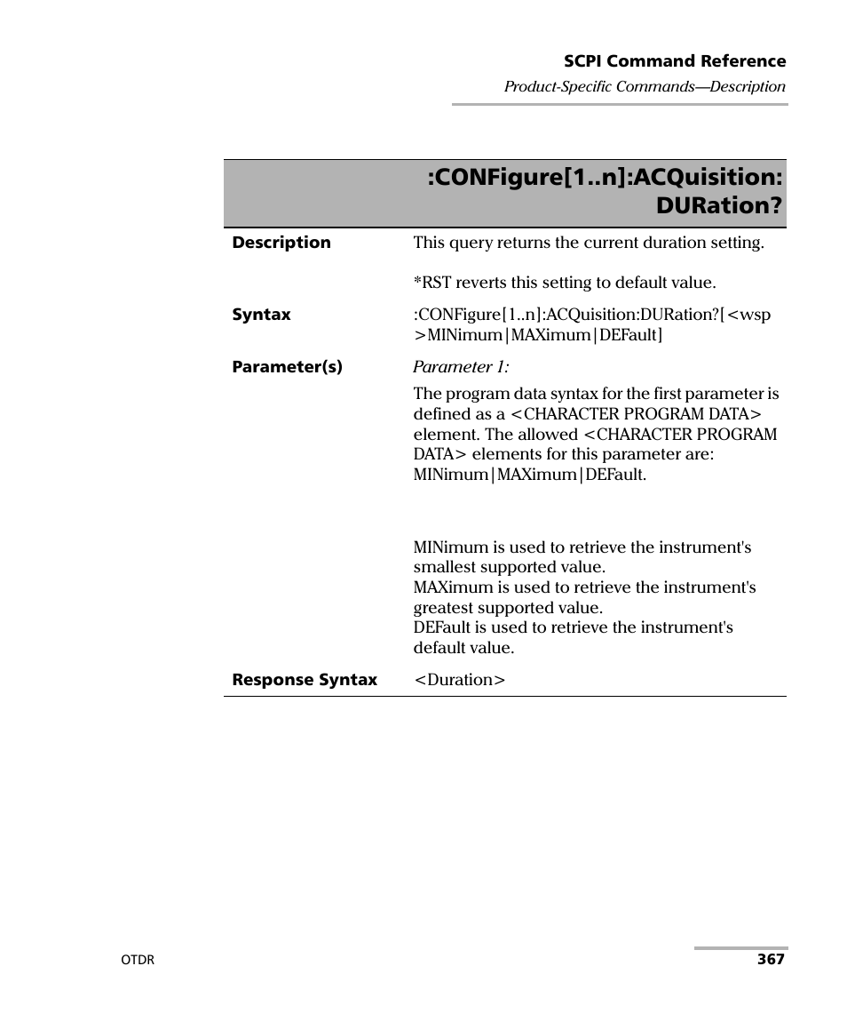 Configure[1..n]:acquisition: duration | EXFO FTB-7000 OTDR Series for FTB-500 User Manual | Page 381 / 482