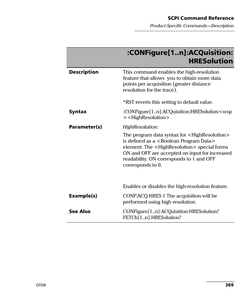 Configure[1..n]:acquisition: hresolution | EXFO FTB-7000 OTDR Series for FTB-500 User Manual | Page 383 / 482