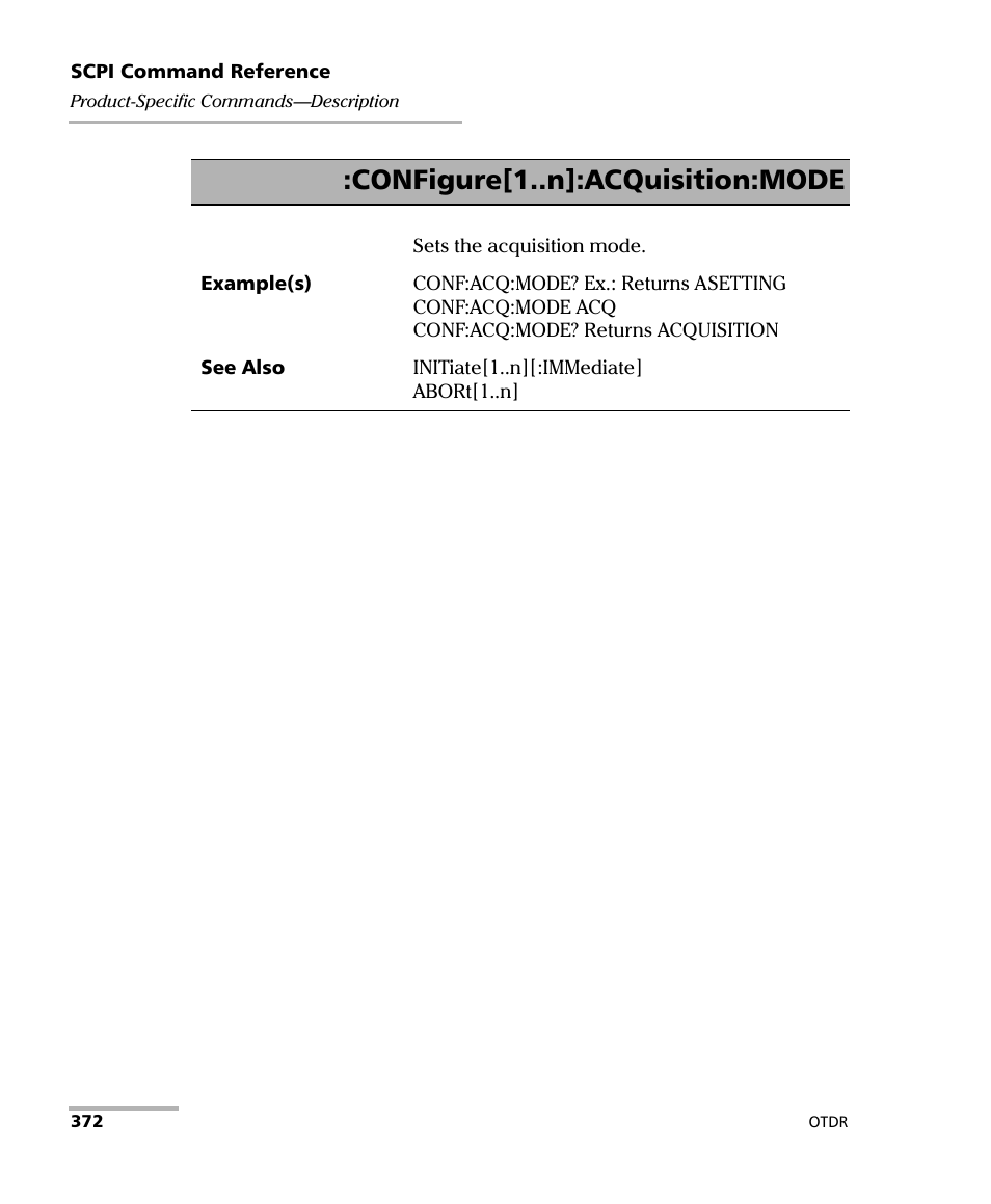 Configure[1..n]:acquisition:mode | EXFO FTB-7000 OTDR Series for FTB-500 User Manual | Page 386 / 482