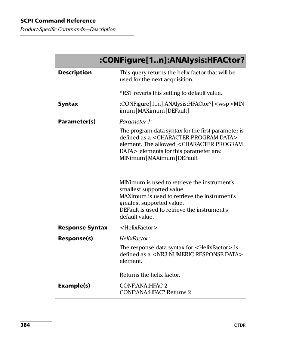 Configure[1..n]:analysis:hfactor | EXFO FTB-7000 OTDR Series for FTB-500 User Manual | Page 398 / 482