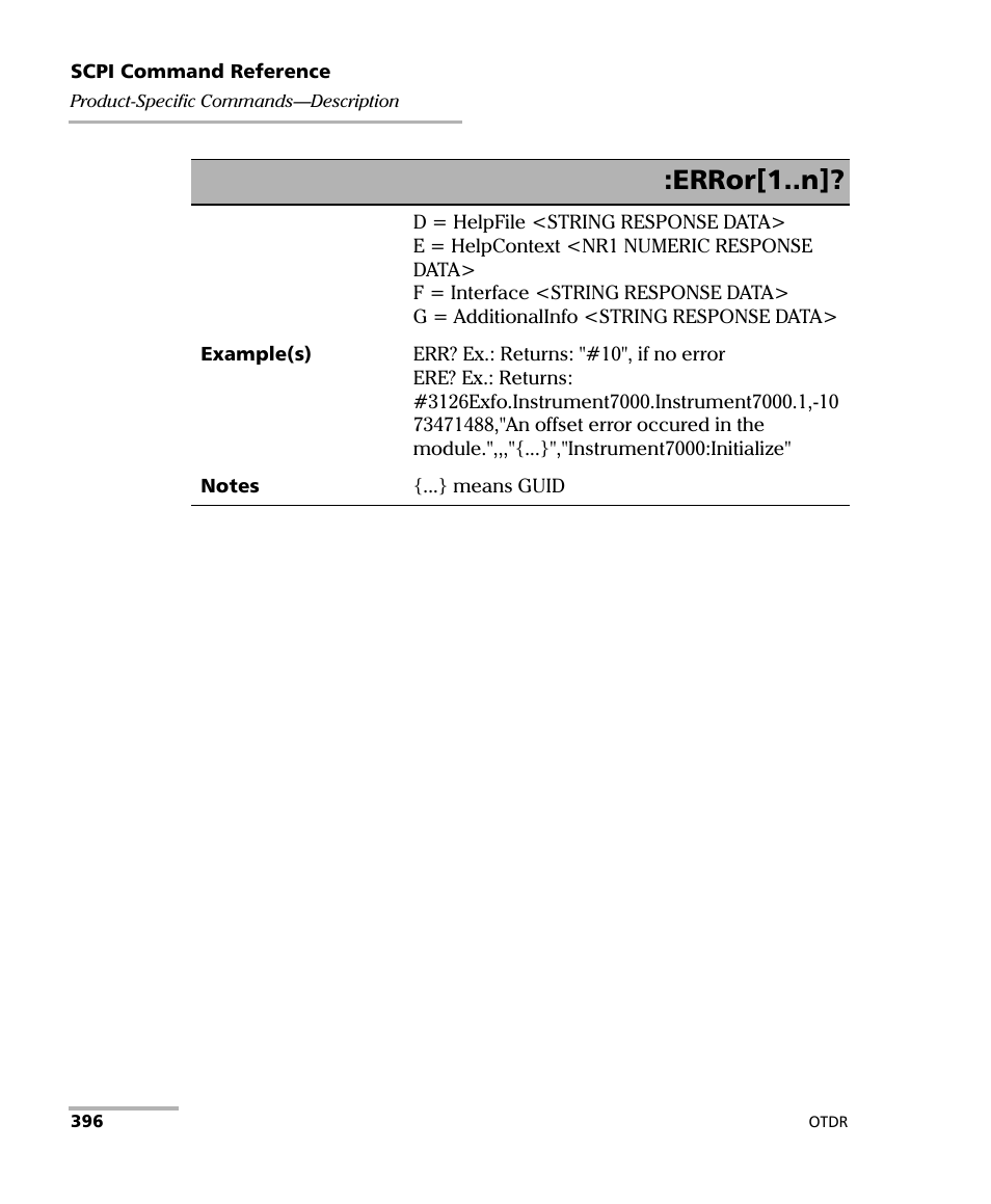 Error[1..n | EXFO FTB-7000 OTDR Series for FTB-500 User Manual | Page 410 / 482