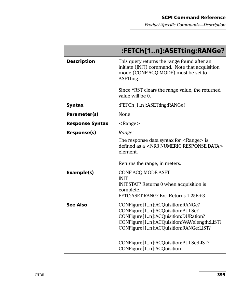 Fetch[1..n]:asetting:range | EXFO FTB-7000 OTDR Series for FTB-500 User Manual | Page 413 / 482