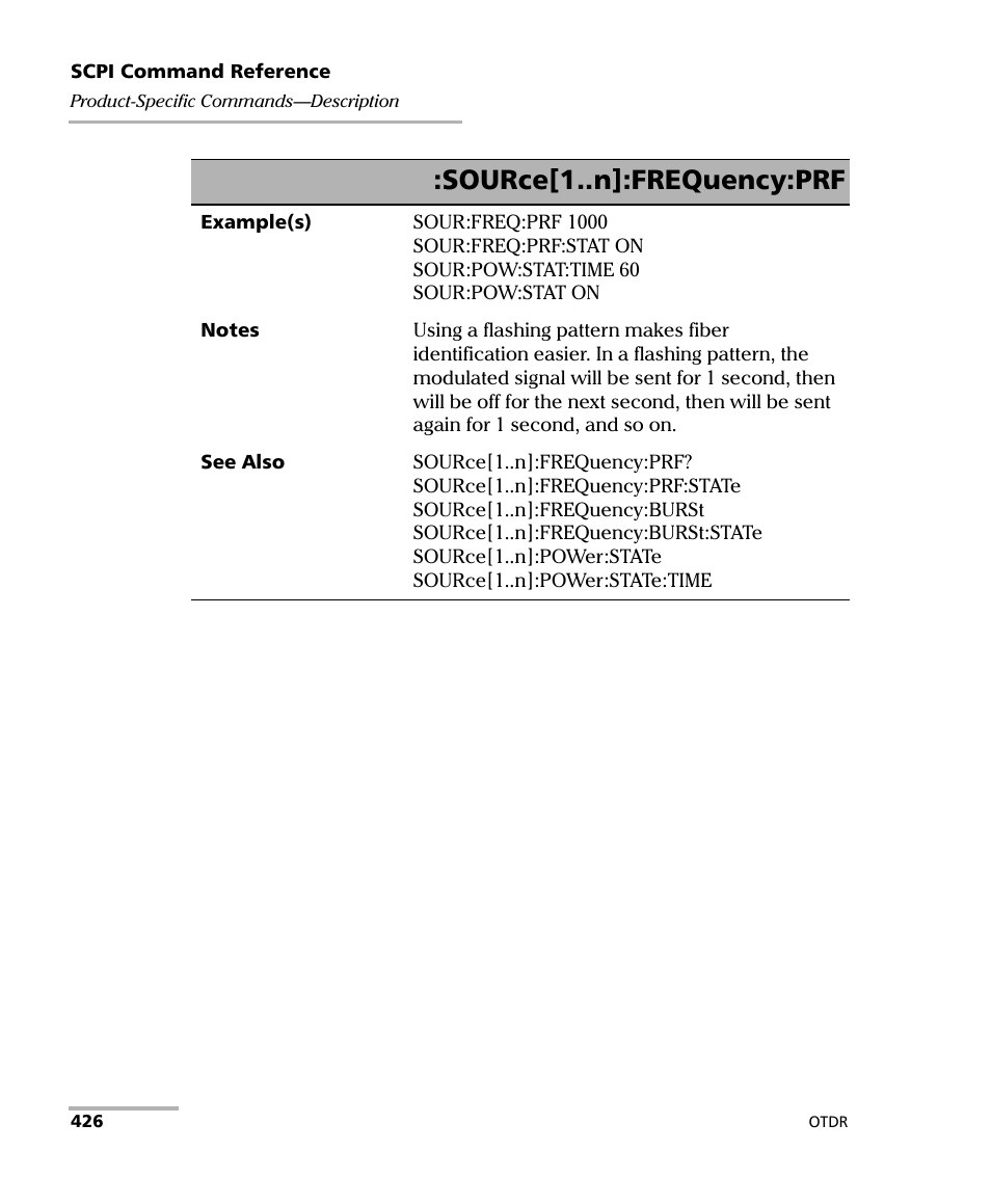 Source[1..n]:frequency:prf | EXFO FTB-7000 OTDR Series for FTB-500 User Manual | Page 440 / 482