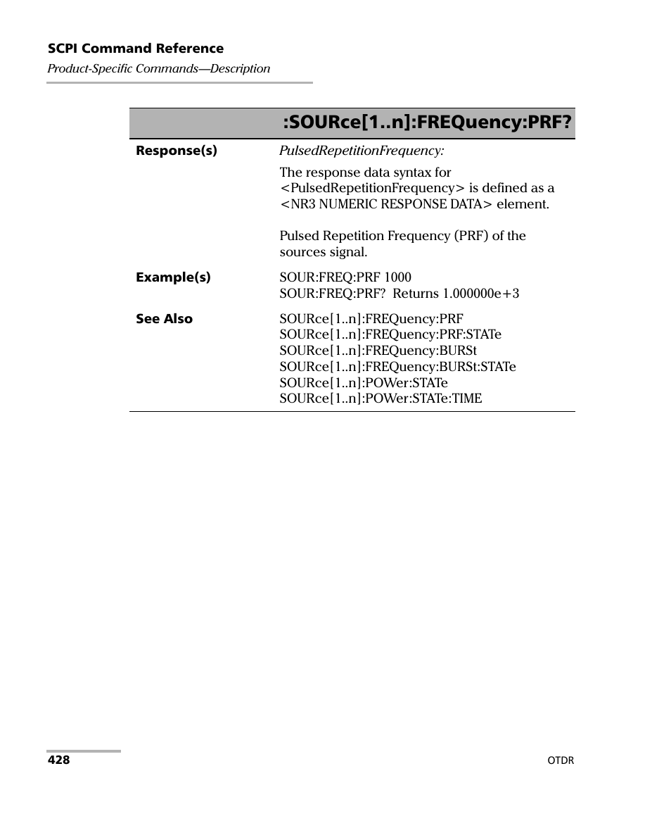 Source[1..n]:frequency:prf | EXFO FTB-7000 OTDR Series for FTB-500 User Manual | Page 442 / 482