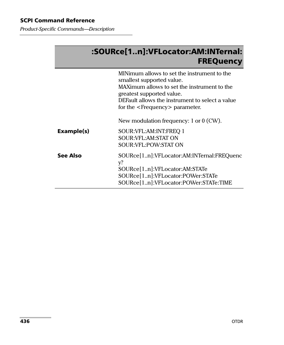 Source[1..n]:vflocator:am:internal: frequency | EXFO FTB-7000 OTDR Series for FTB-500 User Manual | Page 450 / 482