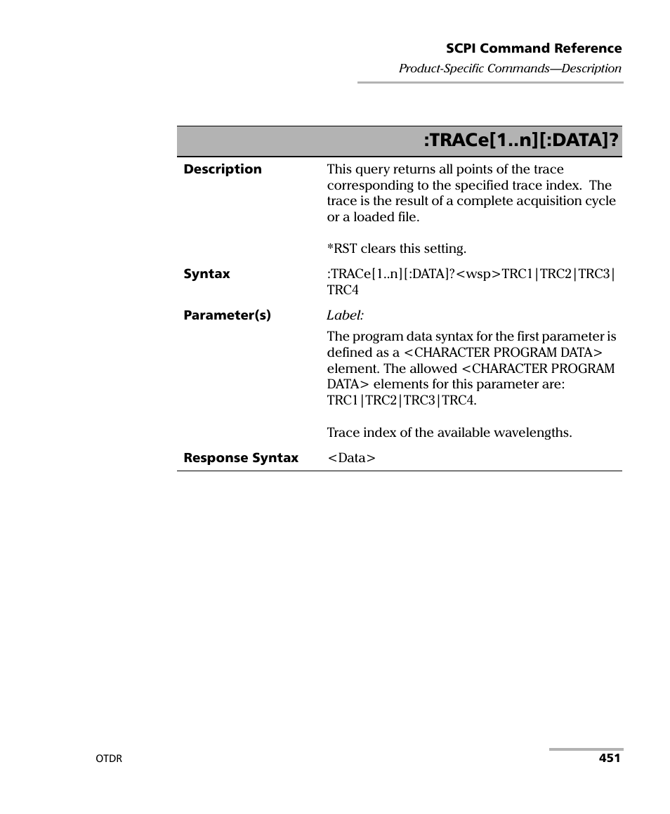 Trace[1..n][:data | EXFO FTB-7000 OTDR Series for FTB-500 User Manual | Page 465 / 482