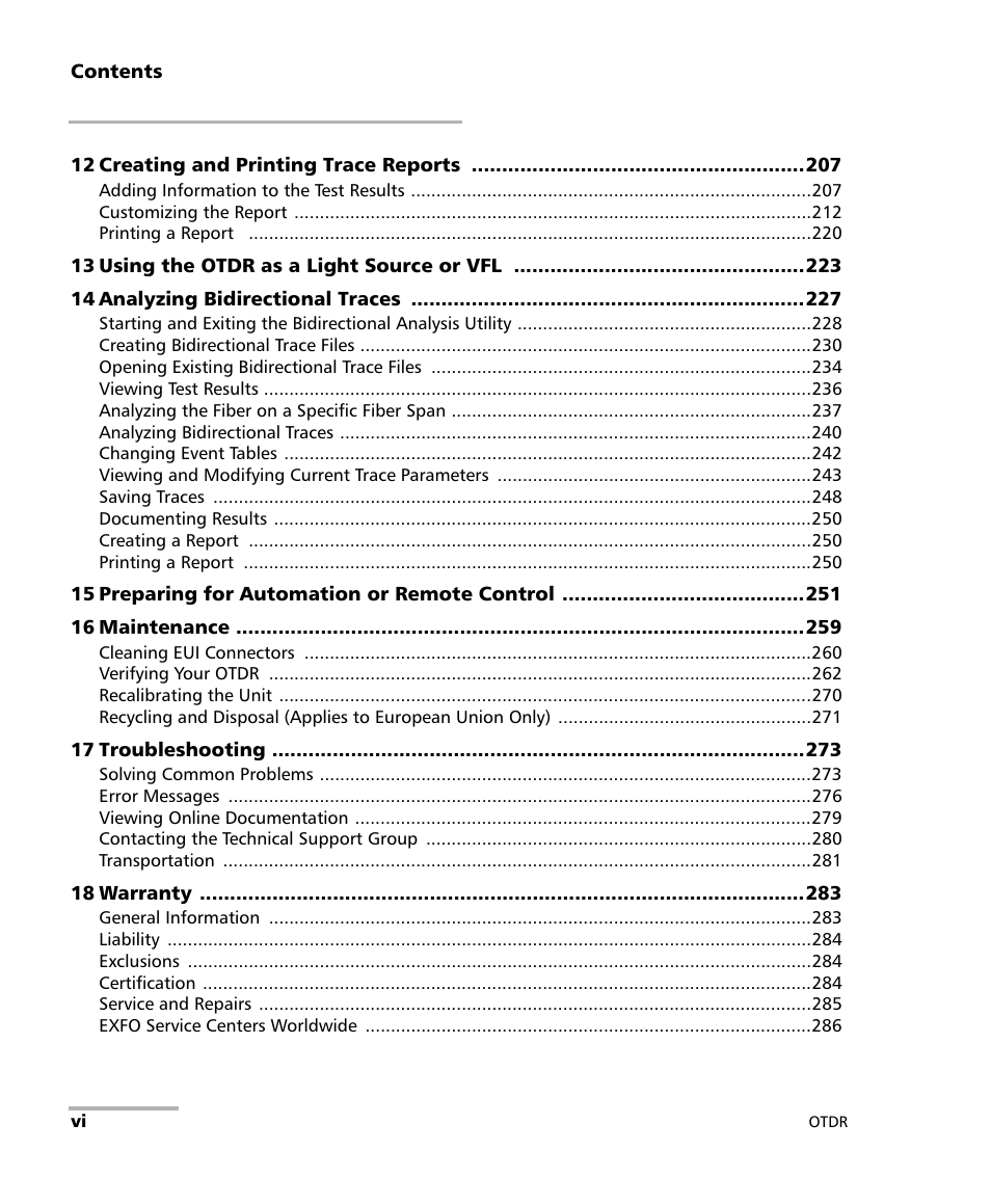 EXFO FTB-7000 OTDR Series for FTB-500 User Manual | Page 6 / 482