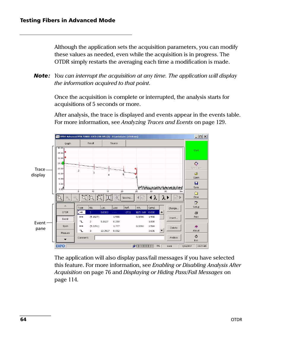 EXFO FTB-7000 OTDR Series for FTB-500 User Manual | Page 78 / 482