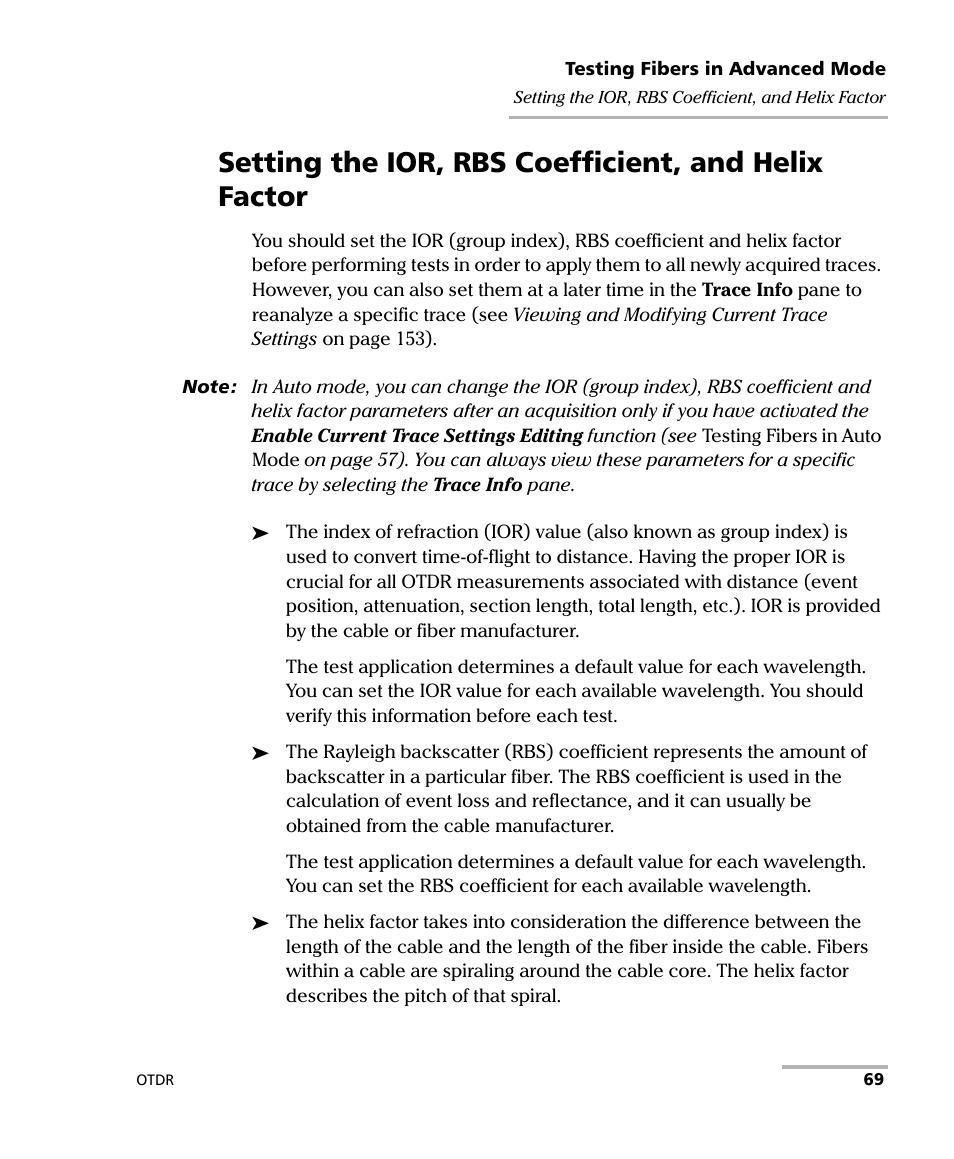 Setting the ior, rbs coefficient, and helix factor | EXFO FTB-7000 OTDR Series for FTB-500 User Manual | Page 83 / 482