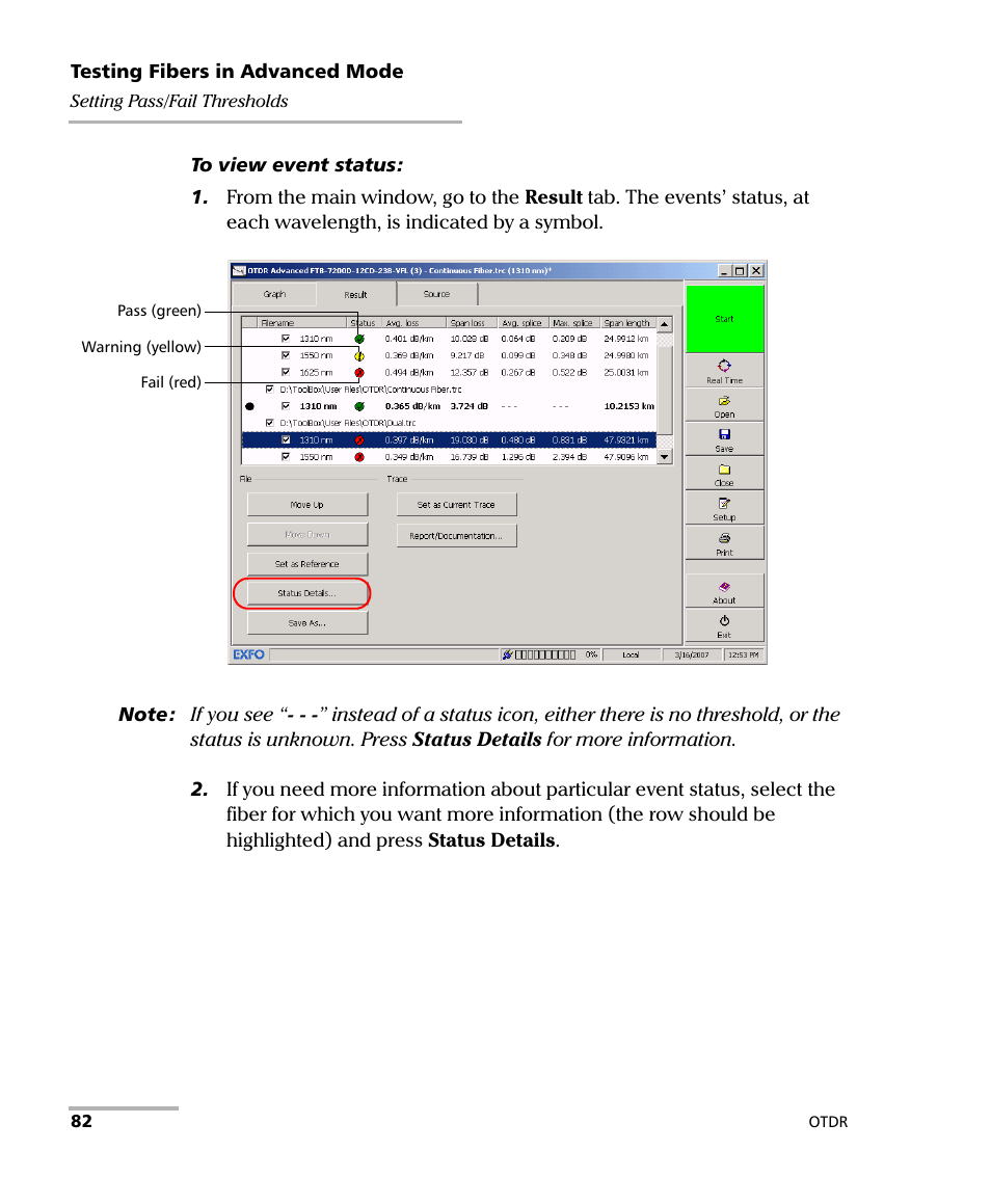 EXFO FTB-7000 OTDR Series for FTB-500 User Manual | Page 96 / 482
