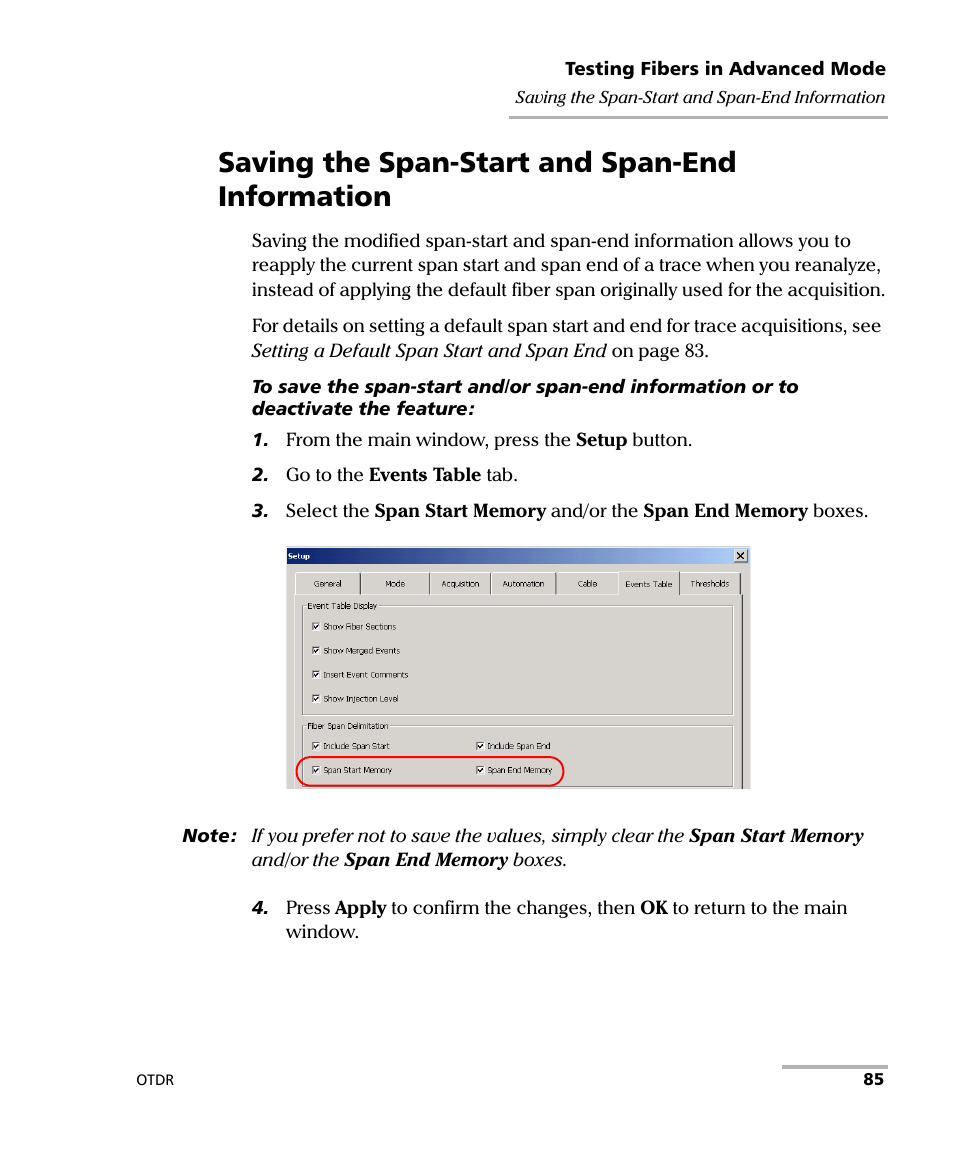 Saving the span-start and span-end information | EXFO FTB-7000 OTDR Series for FTB-500 User Manual | Page 99 / 482