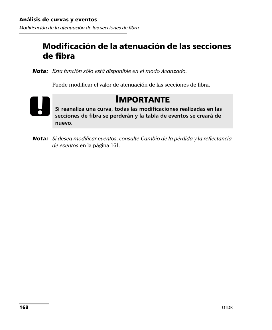 Mportante | EXFO FTB-7000 OTDR Series for FTB-500 User Manual | Page 182 / 489