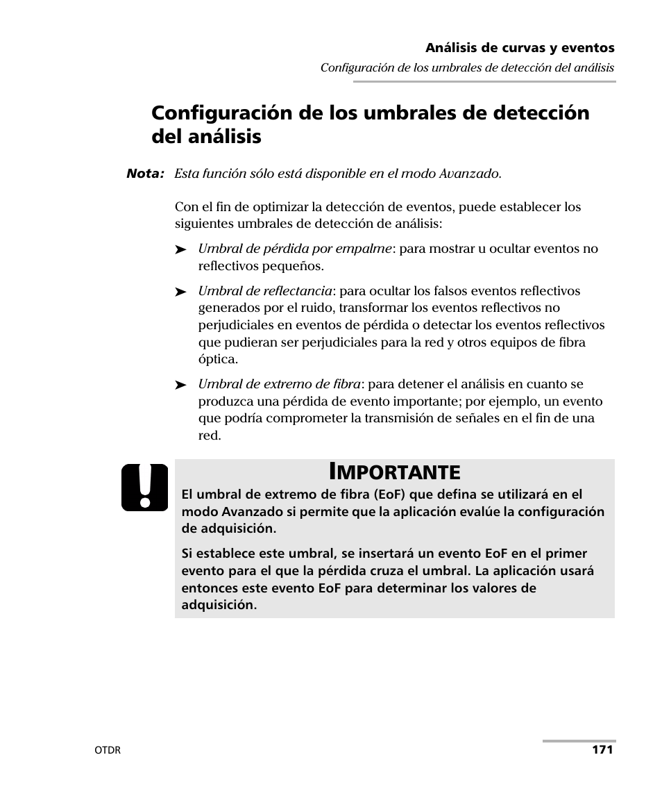 Mportante | EXFO FTB-7000 OTDR Series for FTB-500 User Manual | Page 185 / 489