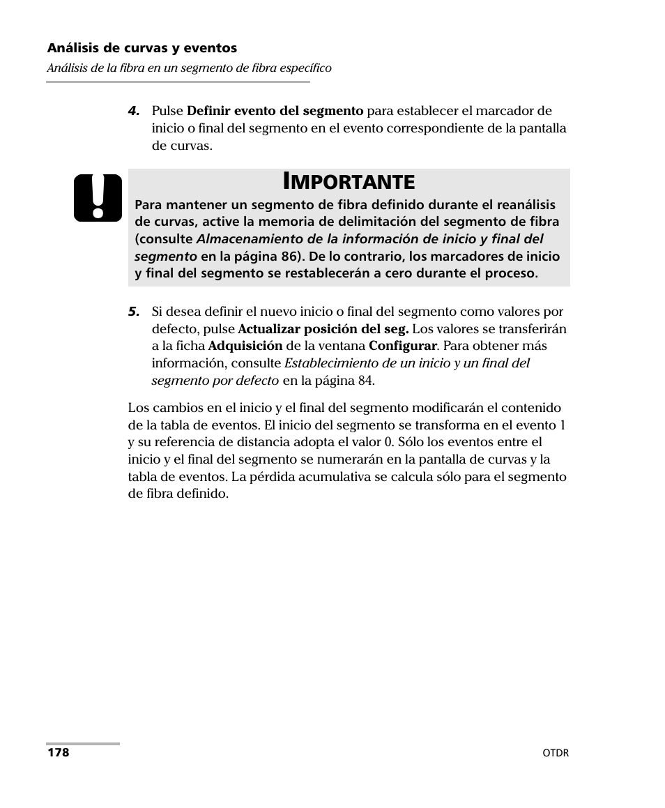 Mportante | EXFO FTB-7000 OTDR Series for FTB-500 User Manual | Page 192 / 489