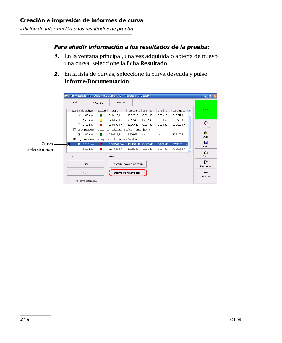 EXFO FTB-7000 OTDR Series for FTB-500 User Manual | Page 230 / 489