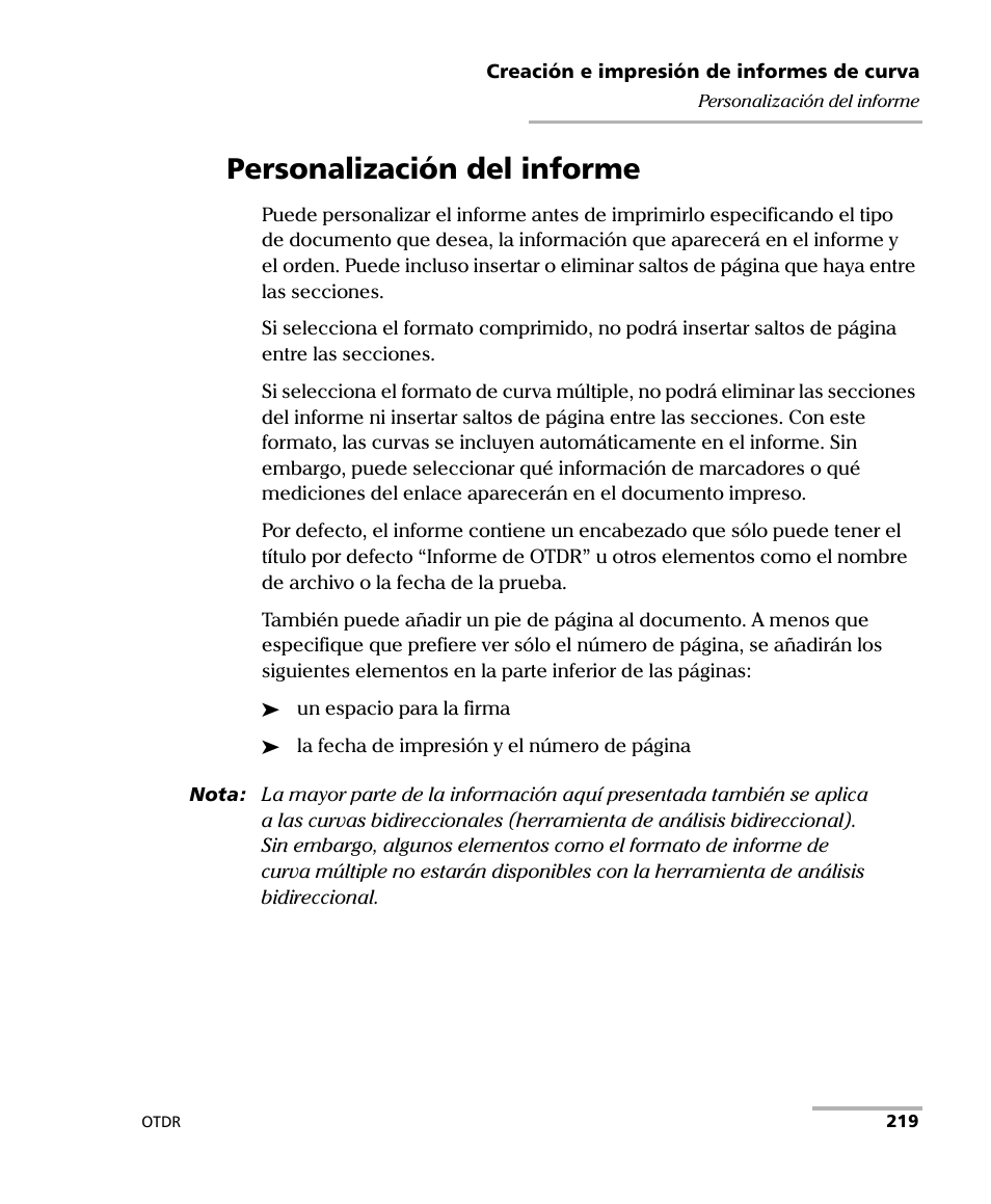 Personalización del informe | EXFO FTB-7000 OTDR Series for FTB-500 User Manual | Page 233 / 489