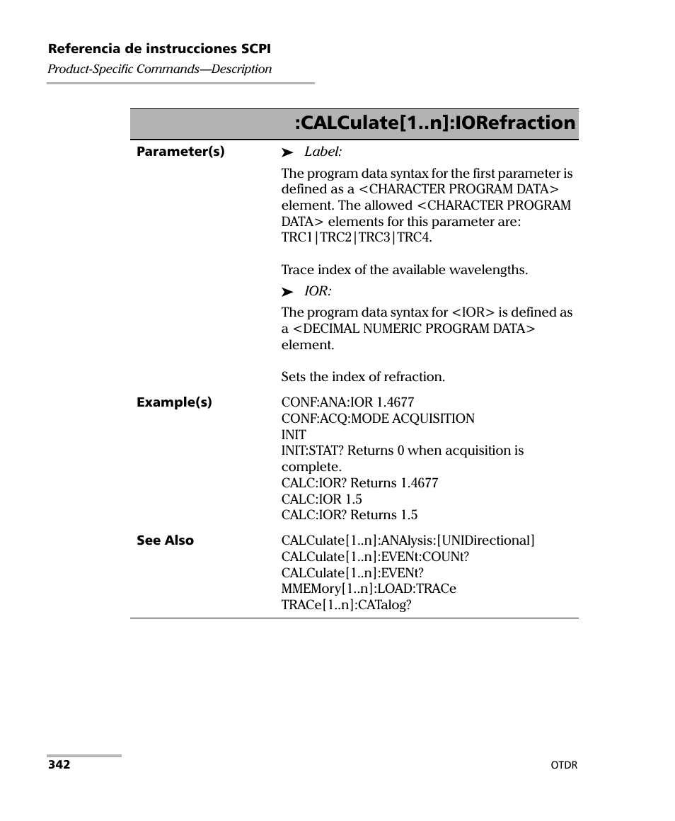 Calculate[1..n]:iorefraction | EXFO FTB-7000 OTDR Series for FTB-500 User Manual | Page 356 / 489