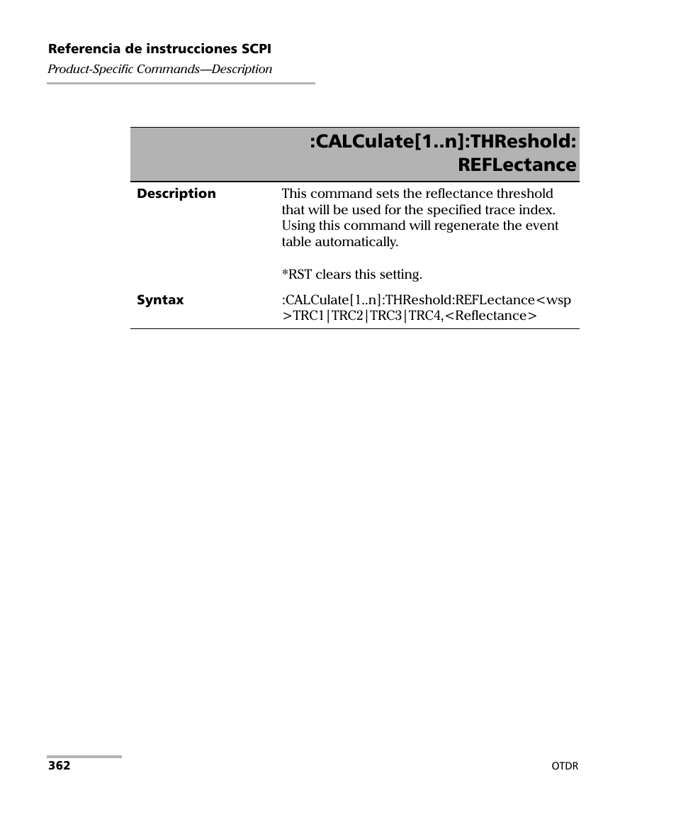 Calculate[1..n]:threshold: reflectance | EXFO FTB-7000 OTDR Series for FTB-500 User Manual | Page 376 / 489