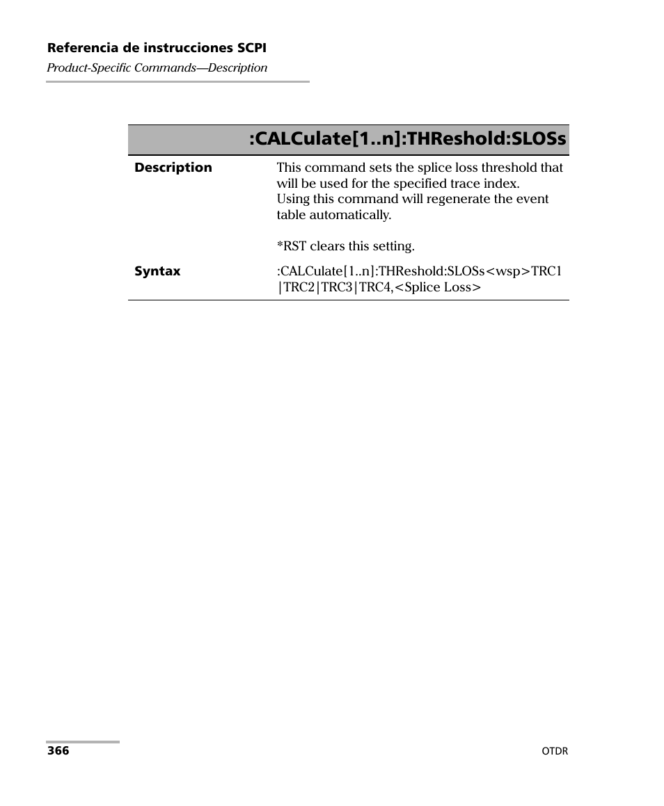 Calculate[1..n]:threshold:sloss | EXFO FTB-7000 OTDR Series for FTB-500 User Manual | Page 380 / 489