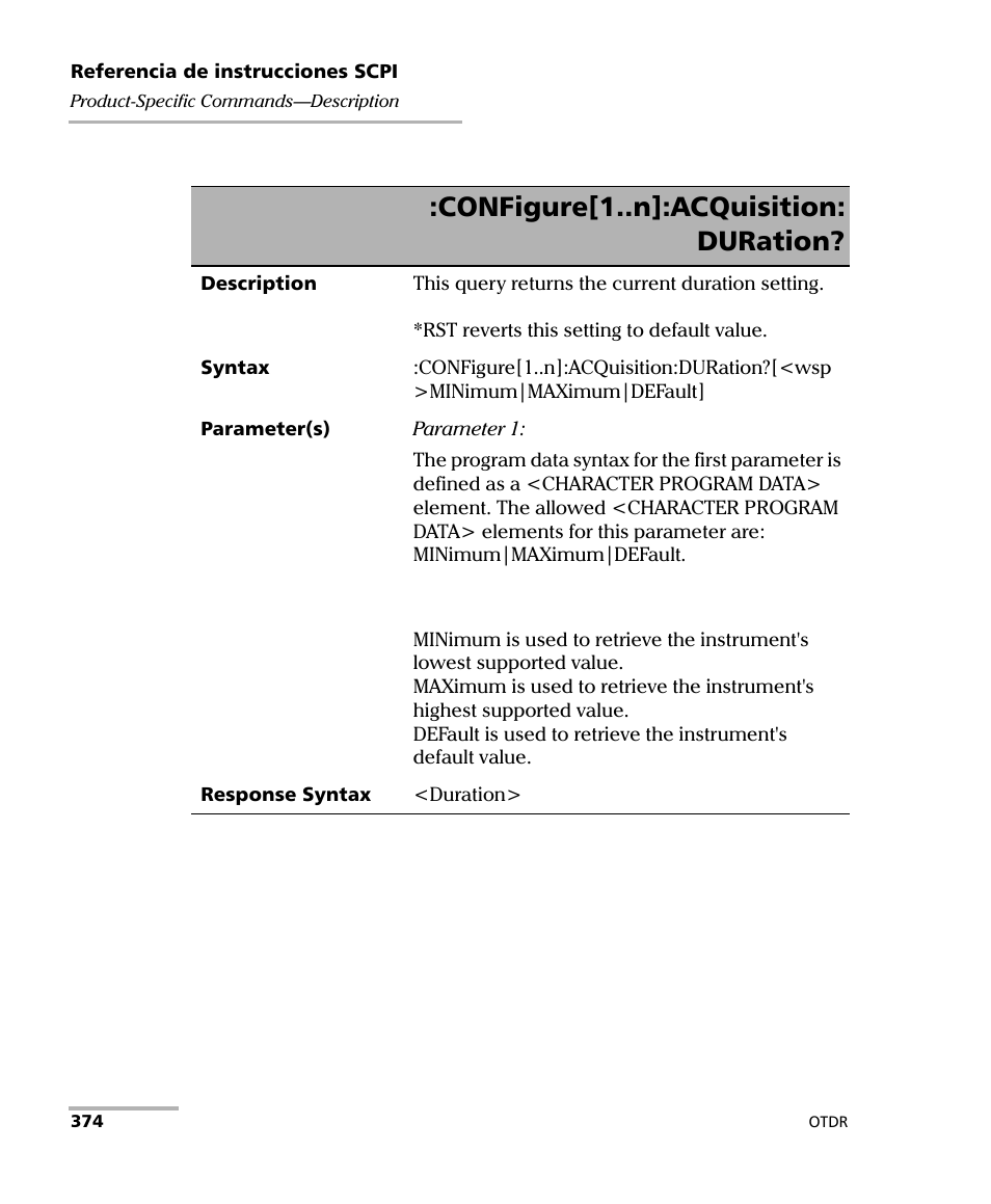 Configure[1..n]:acquisition: duration | EXFO FTB-7000 OTDR Series for FTB-500 User Manual | Page 388 / 489