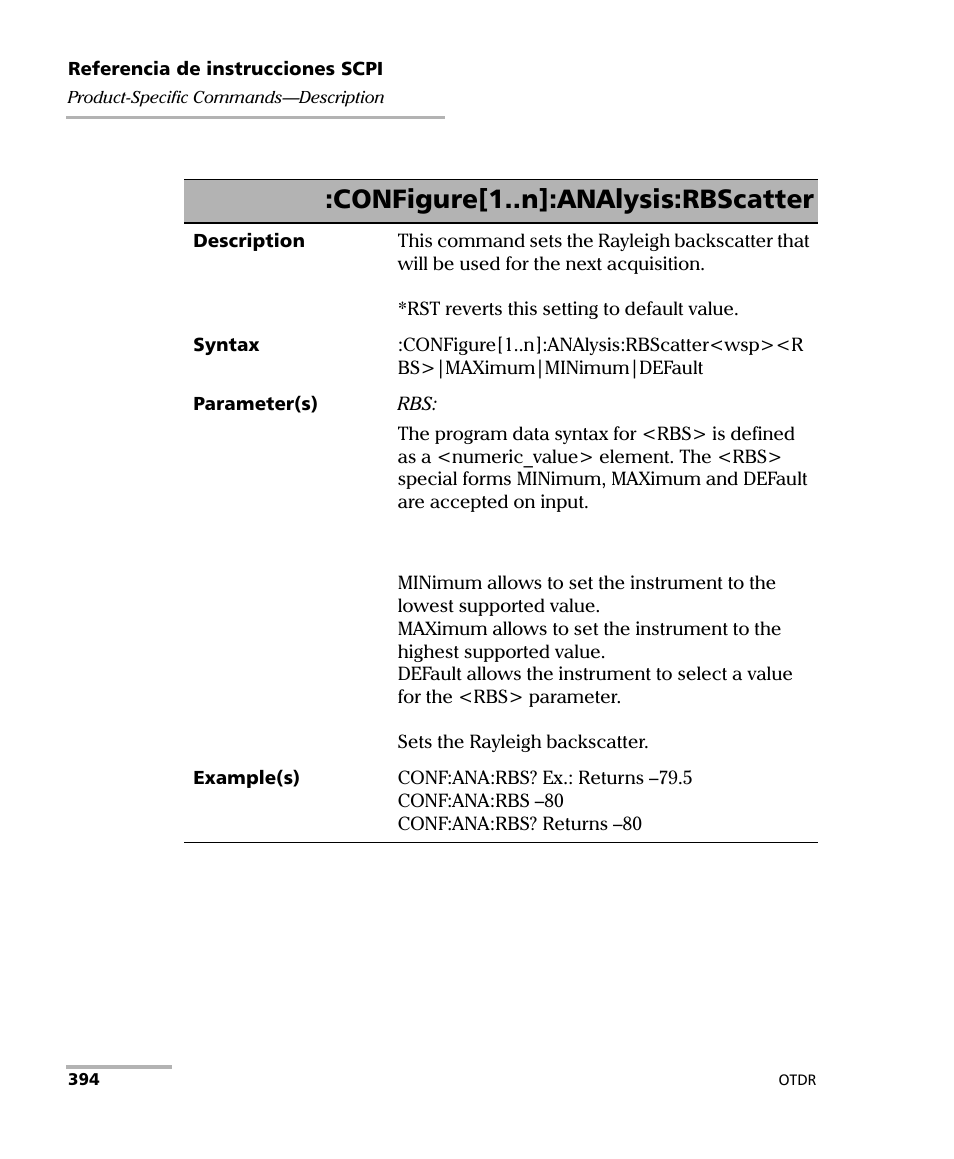 Configure[1..n]:analysis: rbscatter, Configure[1..n]:analysis:rbscatter | EXFO FTB-7000 OTDR Series for FTB-500 User Manual | Page 408 / 489