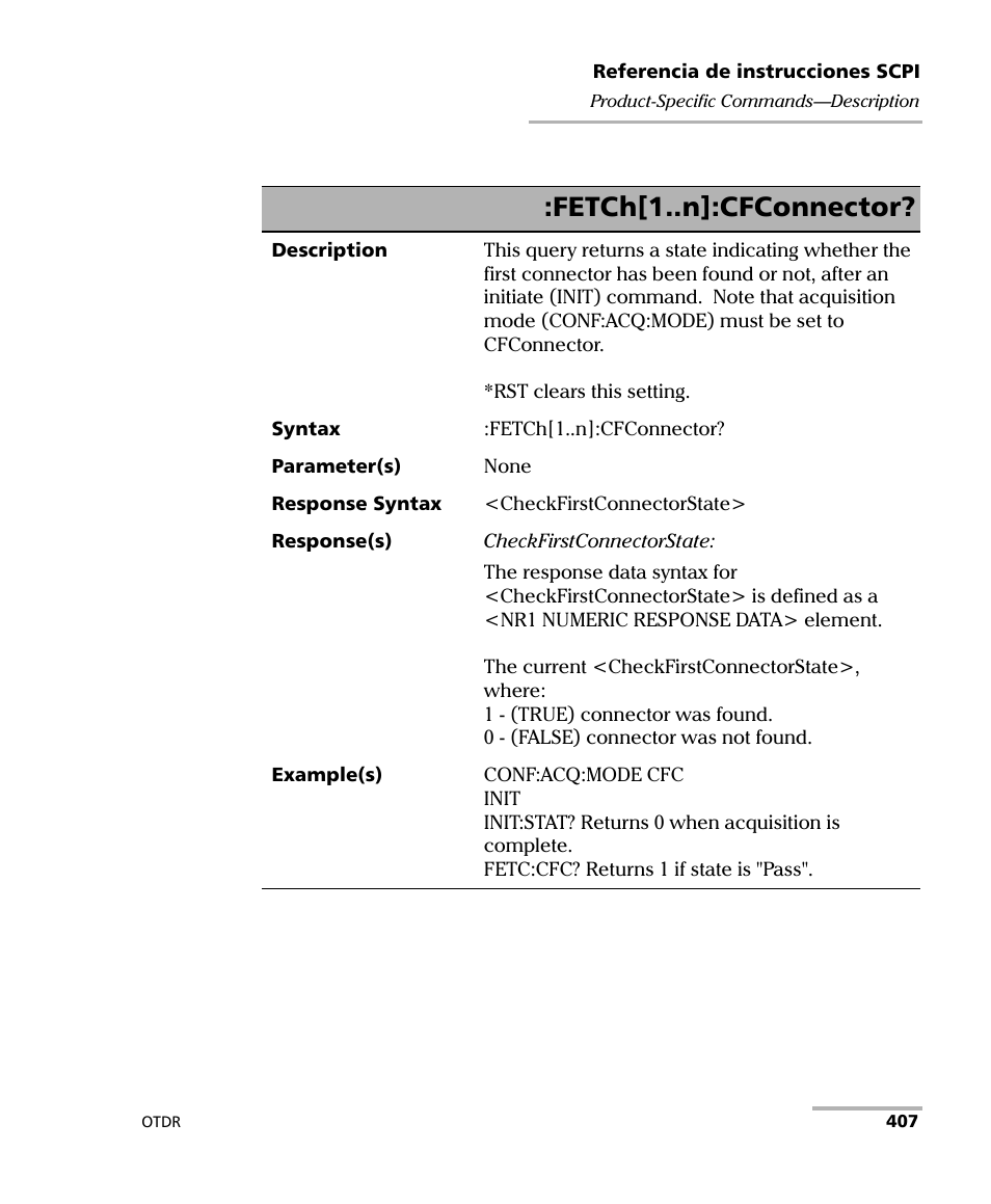 Te :fetch[1..n]:cfconnector, Fetch[1..n]:cfconnector | EXFO FTB-7000 OTDR Series for FTB-500 User Manual | Page 421 / 489
