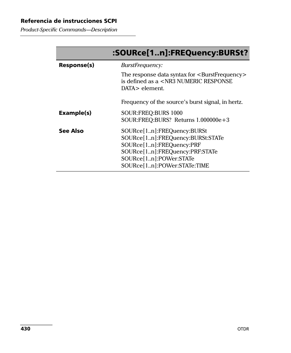Source[1..n]:frequency:burst | EXFO FTB-7000 OTDR Series for FTB-500 User Manual | Page 444 / 489