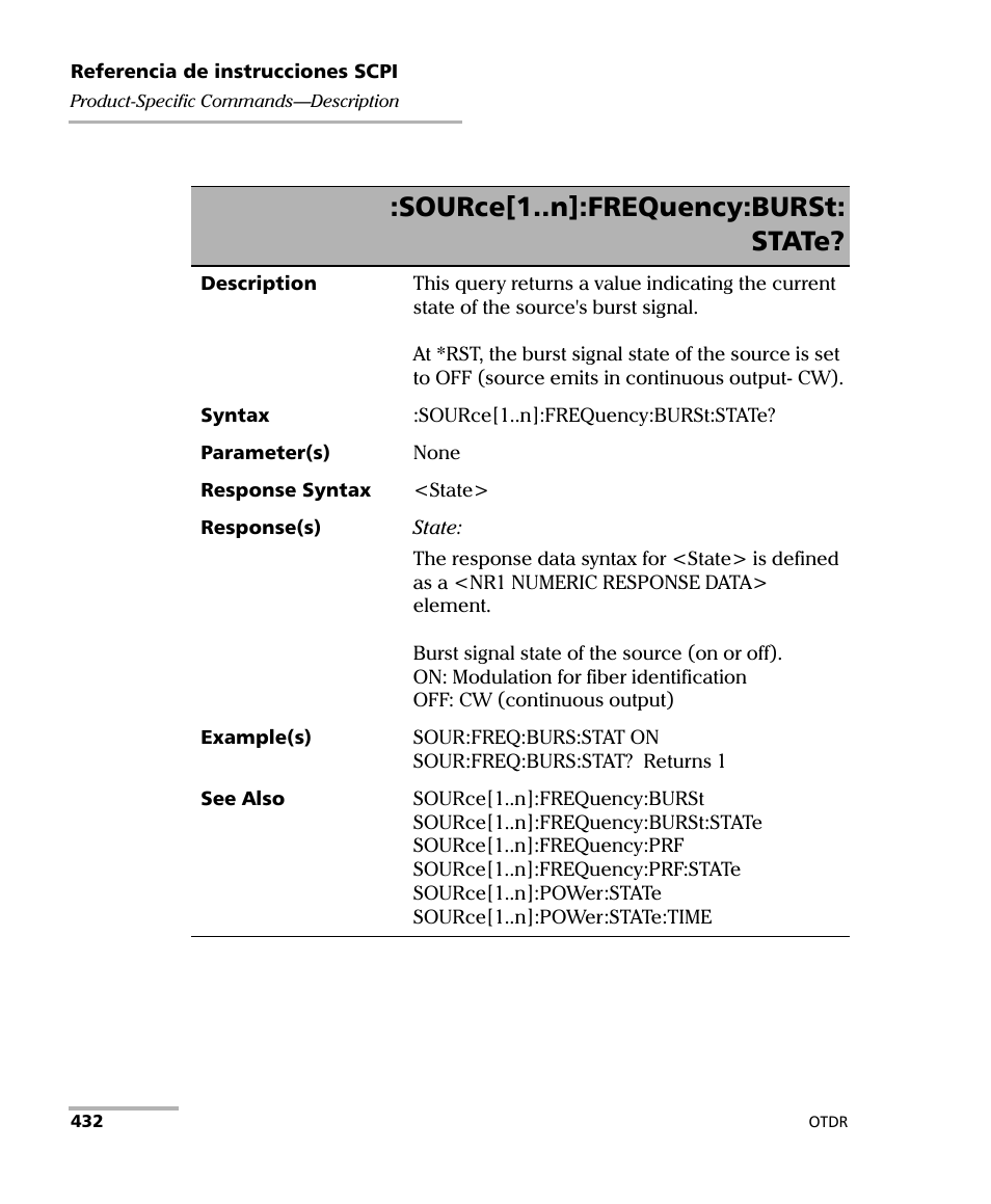 Source[1..n]:frequency:burst: state | EXFO FTB-7000 OTDR Series for FTB-500 User Manual | Page 446 / 489
