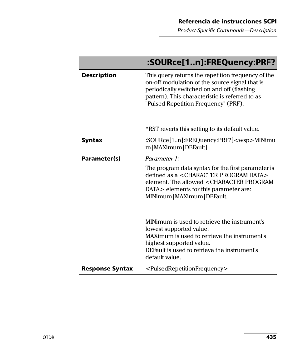Source[1..n]:frequency:prf | EXFO FTB-7000 OTDR Series for FTB-500 User Manual | Page 449 / 489