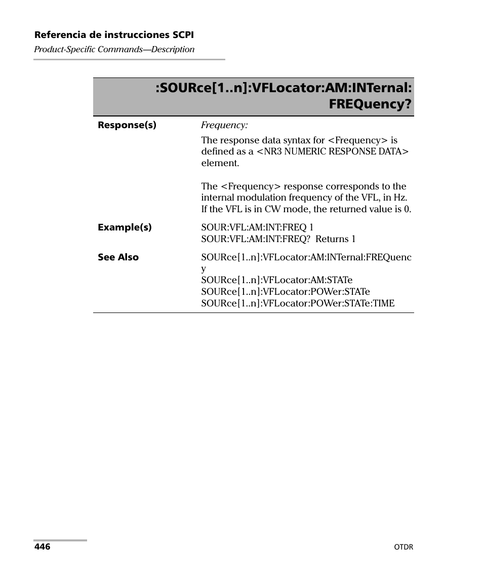 Source[1..n]:vflocator:am:internal: frequency | EXFO FTB-7000 OTDR Series for FTB-500 User Manual | Page 460 / 489