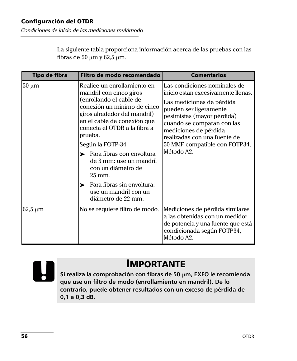 Mportante | EXFO FTB-7000 OTDR Series for FTB-500 User Manual | Page 70 / 489