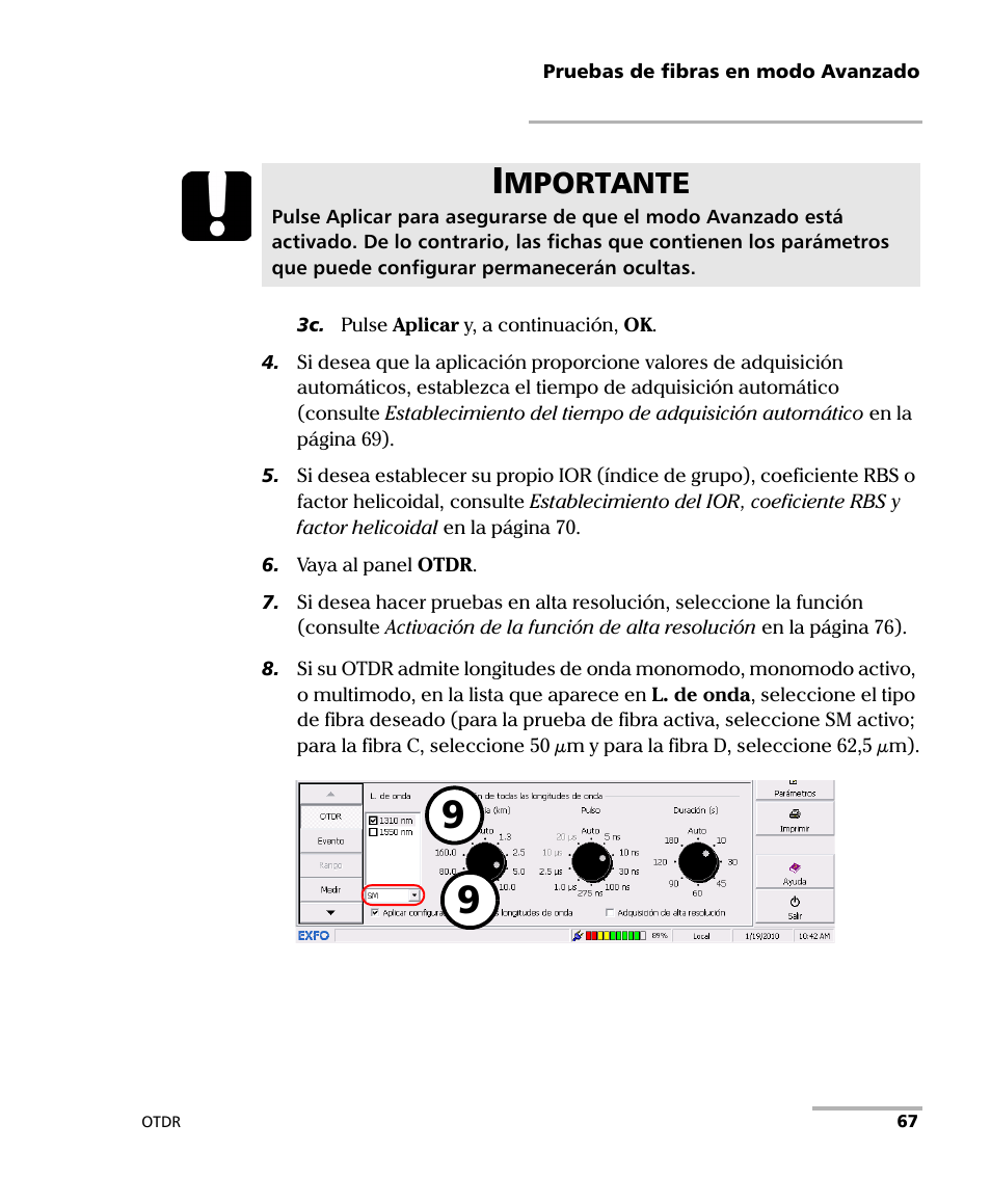Mportante | EXFO FTB-7000 OTDR Series for FTB-500 User Manual | Page 81 / 489