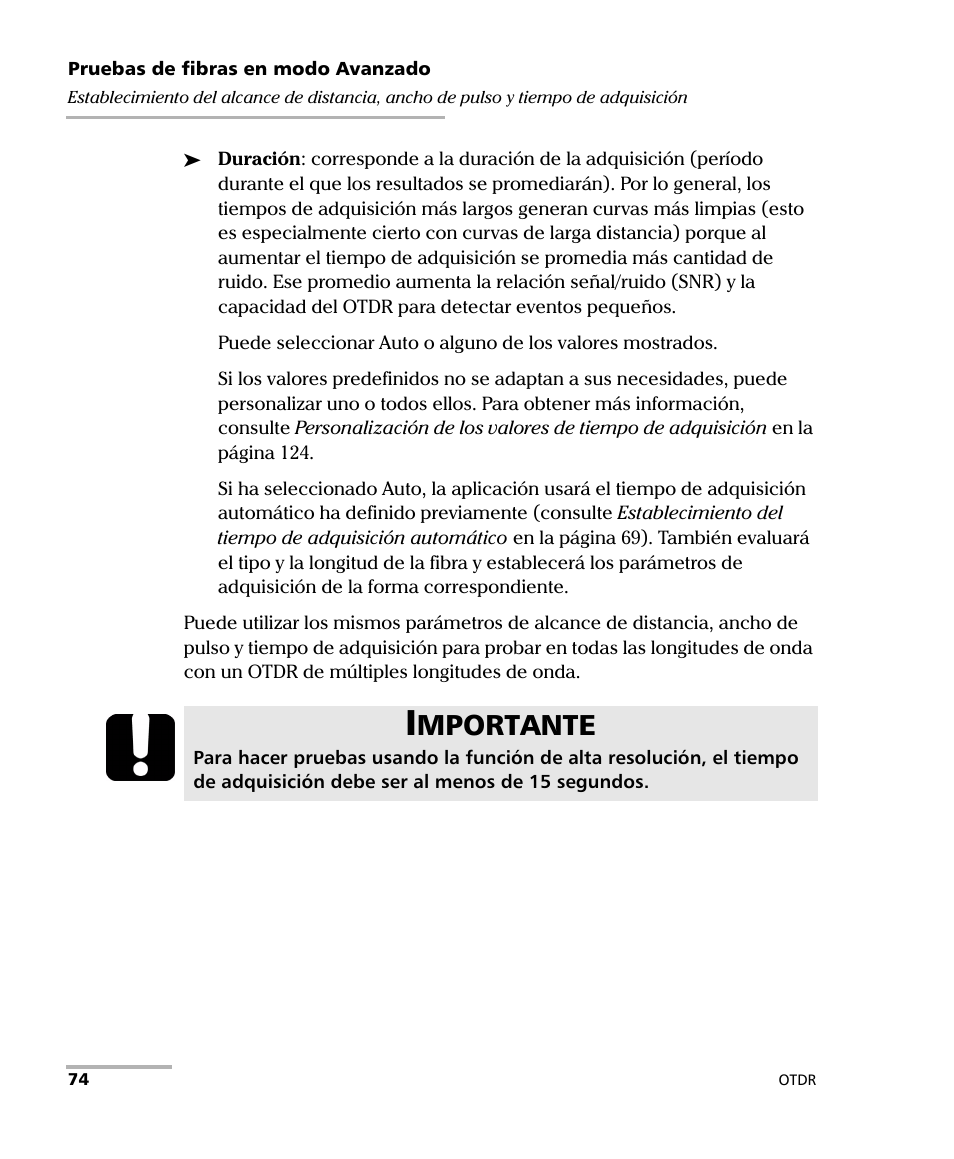 Mportante | EXFO FTB-7000 OTDR Series for FTB-500 User Manual | Page 88 / 489