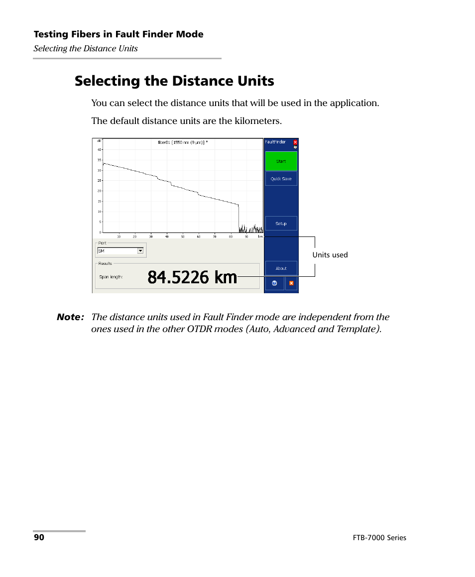 Selecting the distance units | EXFO FTB-7000 OTDR for FTB-200 v2 User Manual | Page 104 / 339