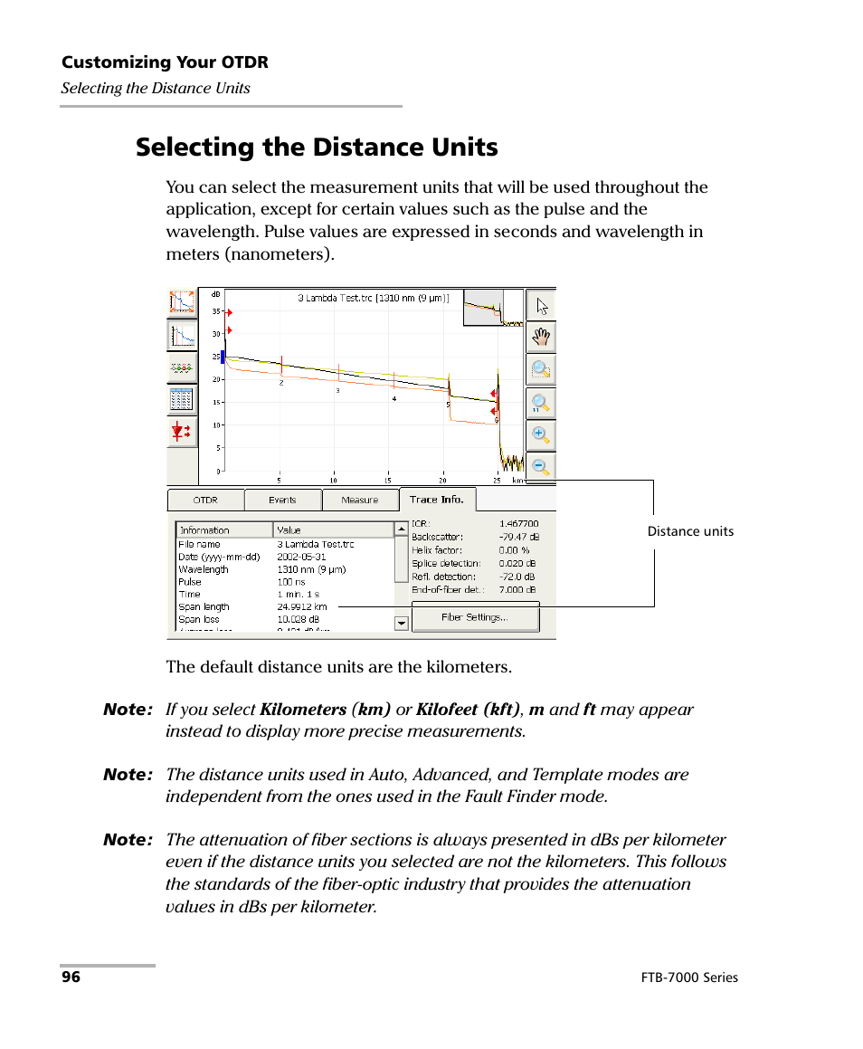 Selecting the distance units | EXFO FTB-7000 OTDR for FTB-200 v2 User Manual | Page 110 / 339