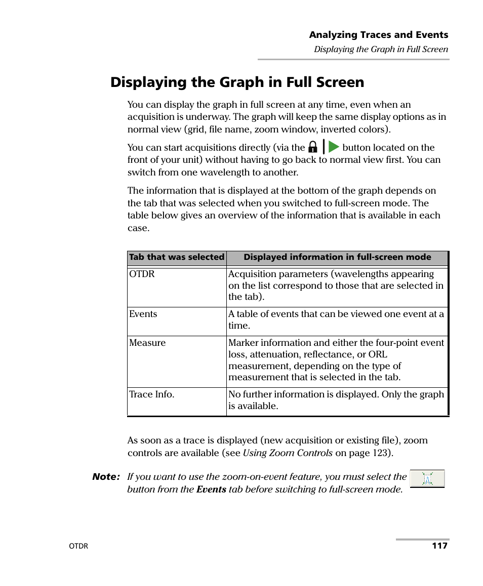 Displaying the graph in full screen | EXFO FTB-7000 OTDR for FTB-200 v2 User Manual | Page 131 / 339