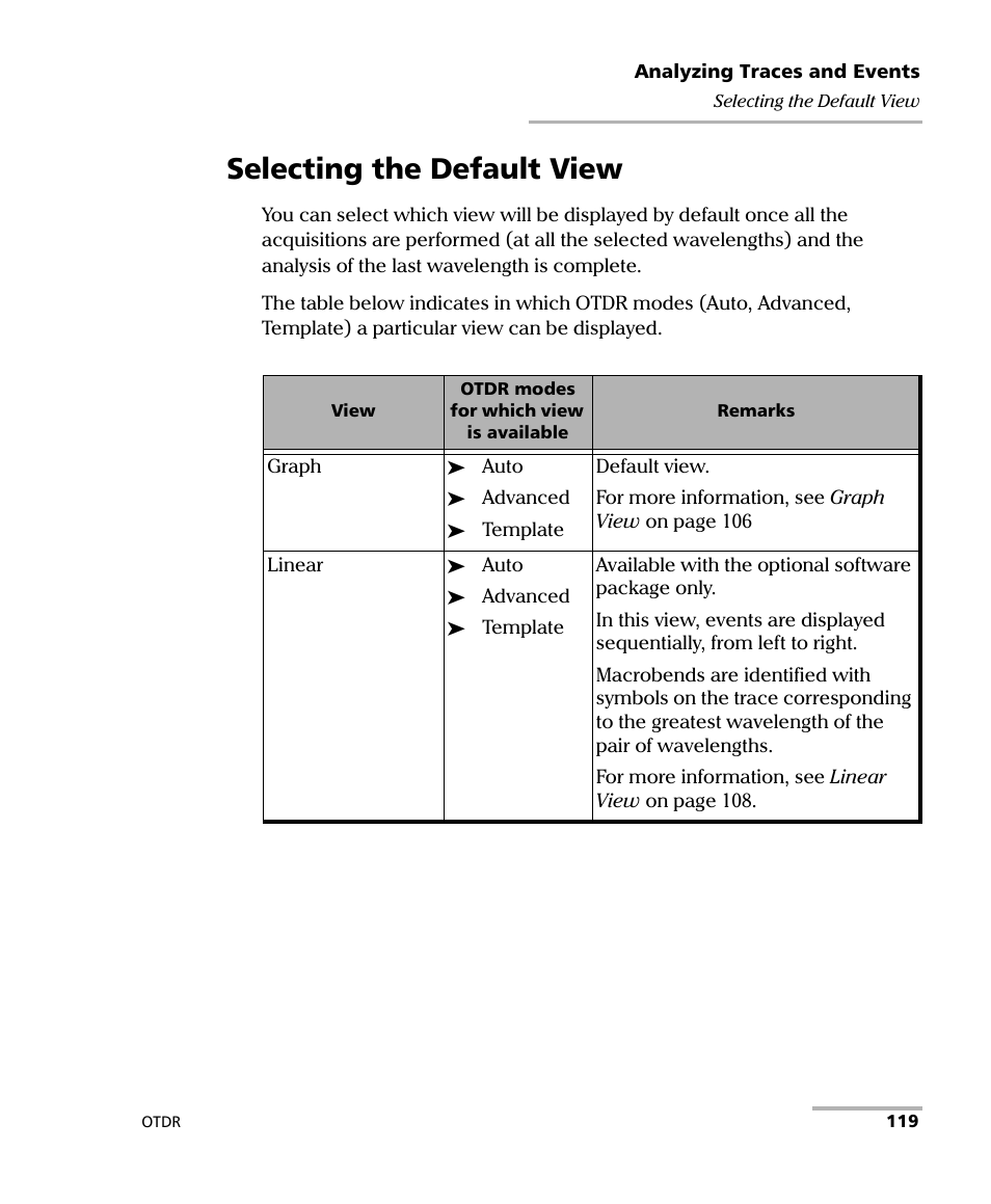 Selecting the default view | EXFO FTB-7000 OTDR for FTB-200 v2 User Manual | Page 133 / 339