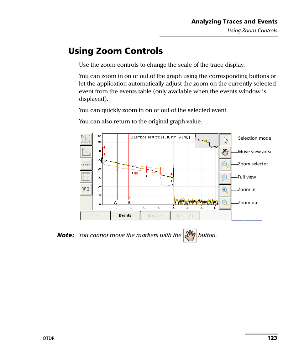 Using zoom controls | EXFO FTB-7000 OTDR for FTB-200 v2 User Manual | Page 137 / 339