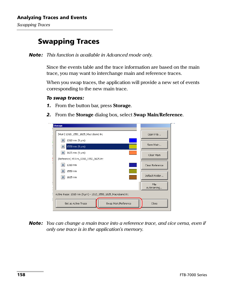 Swapping traces | EXFO FTB-7000 OTDR for FTB-200 v2 User Manual | Page 172 / 339