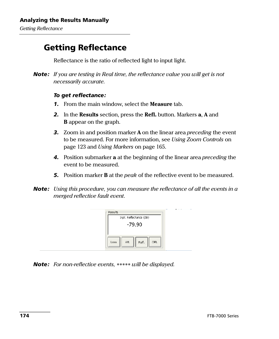 Getting reflectance | EXFO FTB-7000 OTDR for FTB-200 v2 User Manual | Page 188 / 339