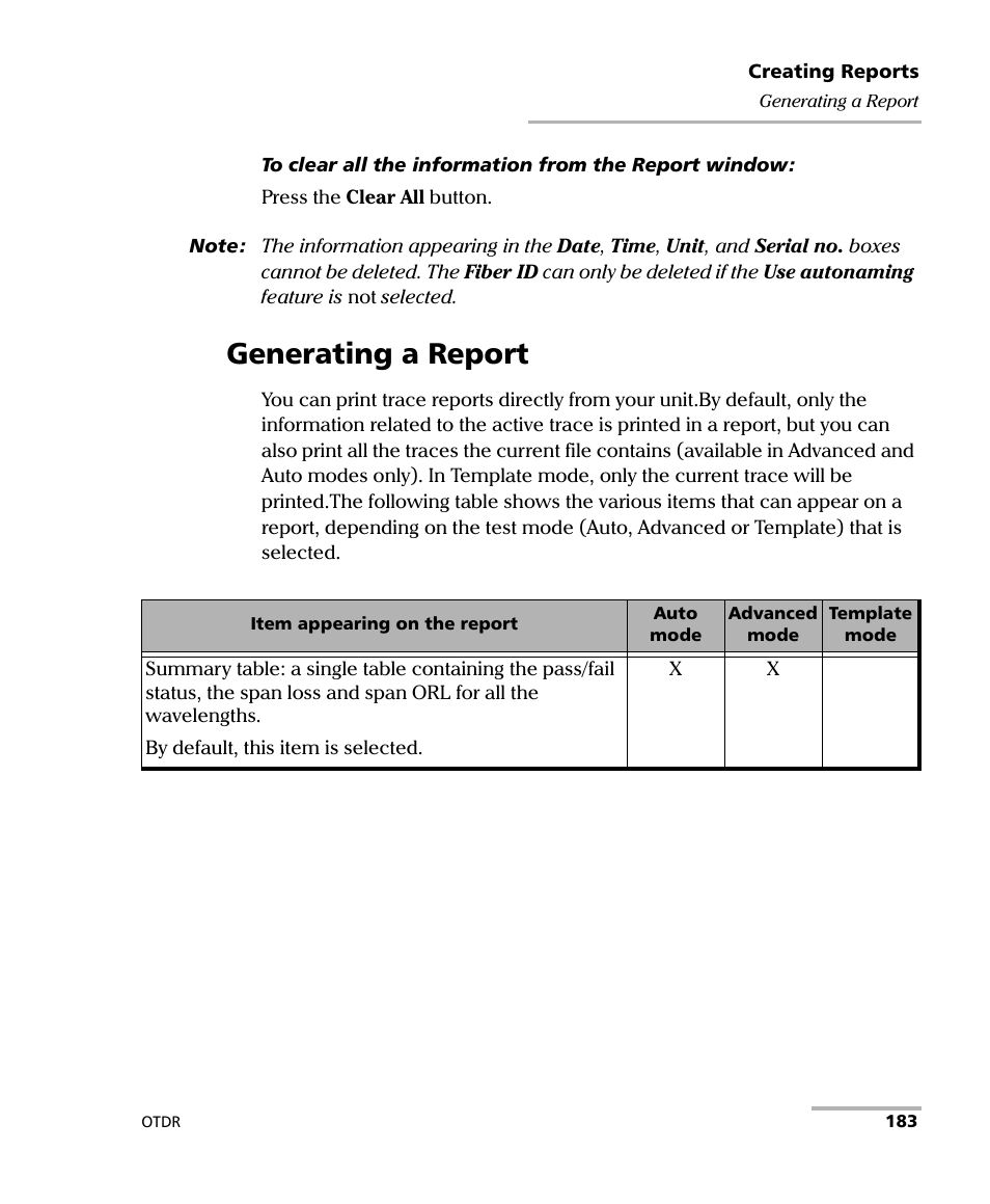 Generating a report | EXFO FTB-7000 OTDR for FTB-200 v2 User Manual | Page 197 / 339