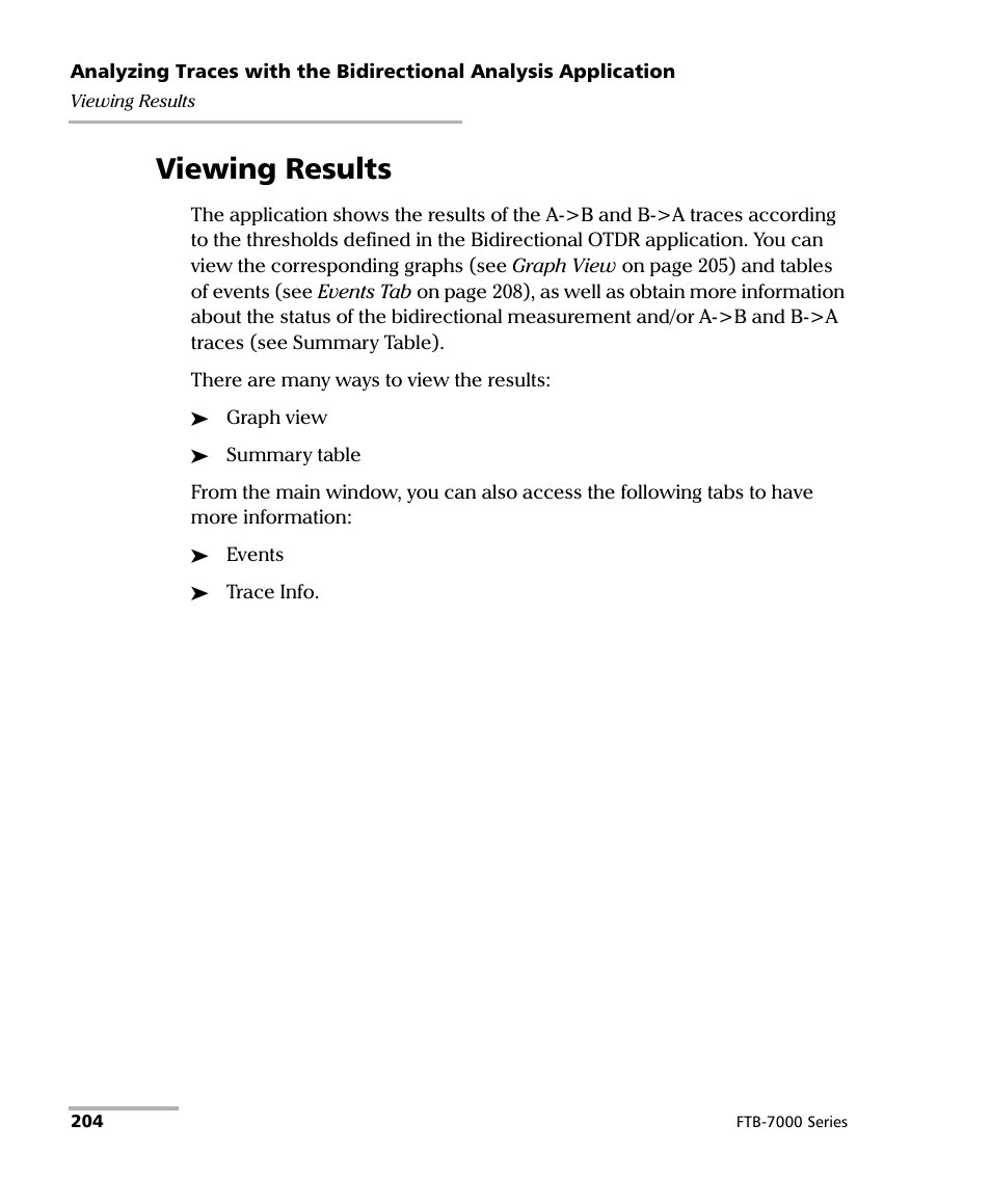 Viewing results | EXFO FTB-7000 OTDR for FTB-200 v2 User Manual | Page 218 / 339