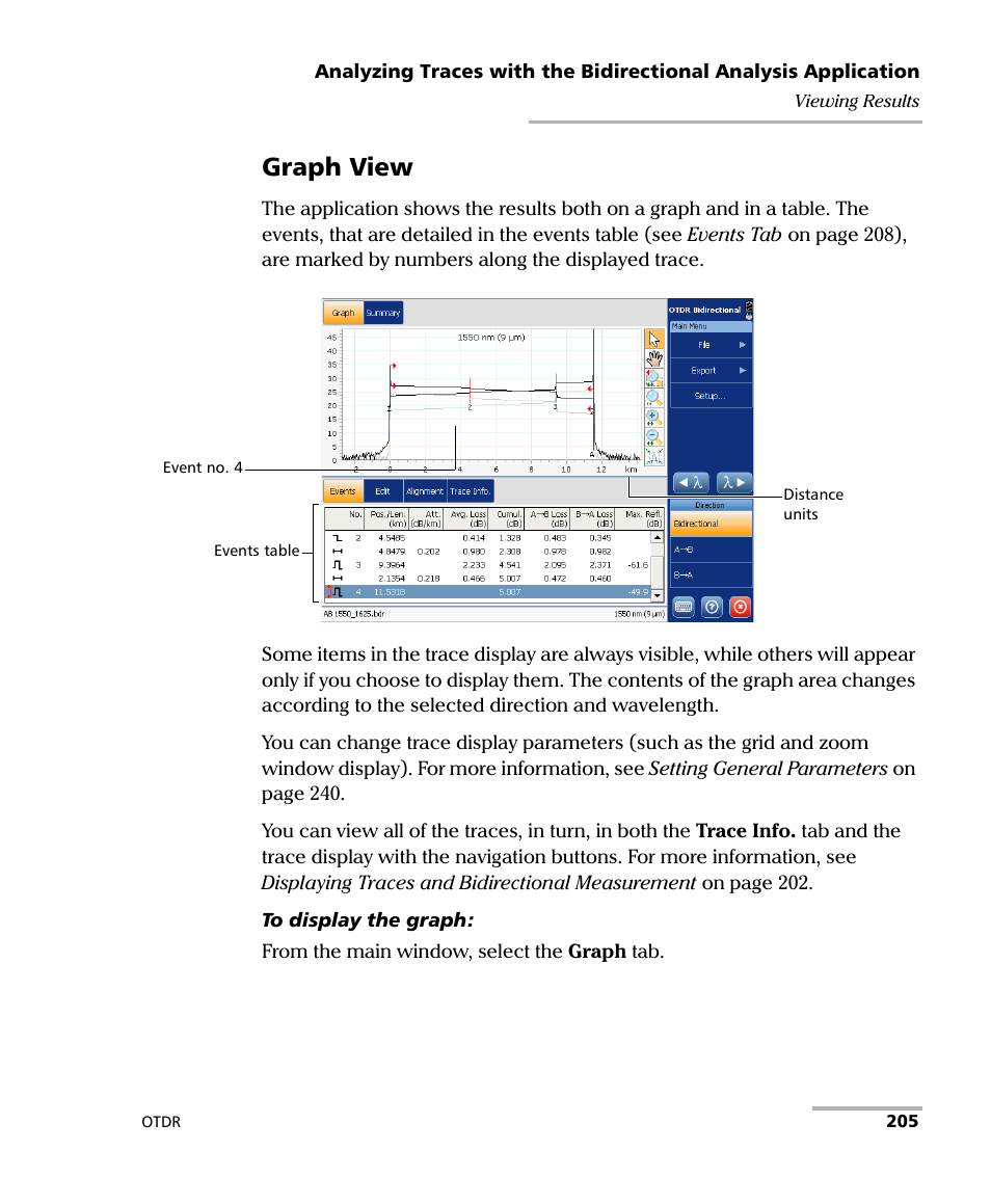 Graph view | EXFO FTB-7000 OTDR for FTB-200 v2 User Manual | Page 219 / 339