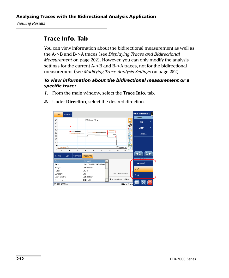 Trace info. tab | EXFO FTB-7000 OTDR for FTB-200 v2 User Manual | Page 226 / 339
