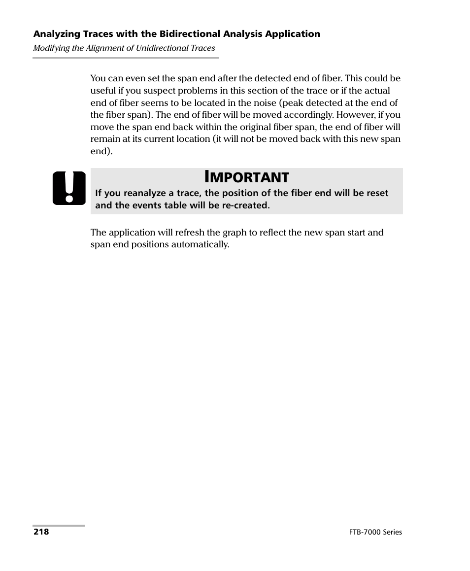 Mportant | EXFO FTB-7000 OTDR for FTB-200 v2 User Manual | Page 232 / 339